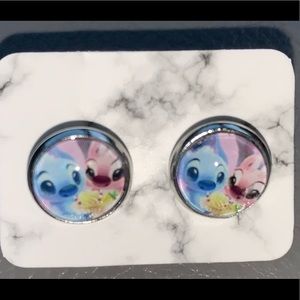 Stich And Angel Earrings